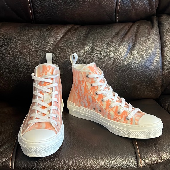 Dior men’s limited edition oblique logo monogram B23 high top sneakers NEW - Picture 4 of 12
